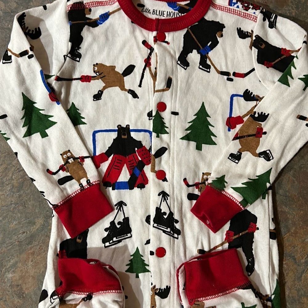 Wild About Hockey Romper 18-24 mo Little Blue House